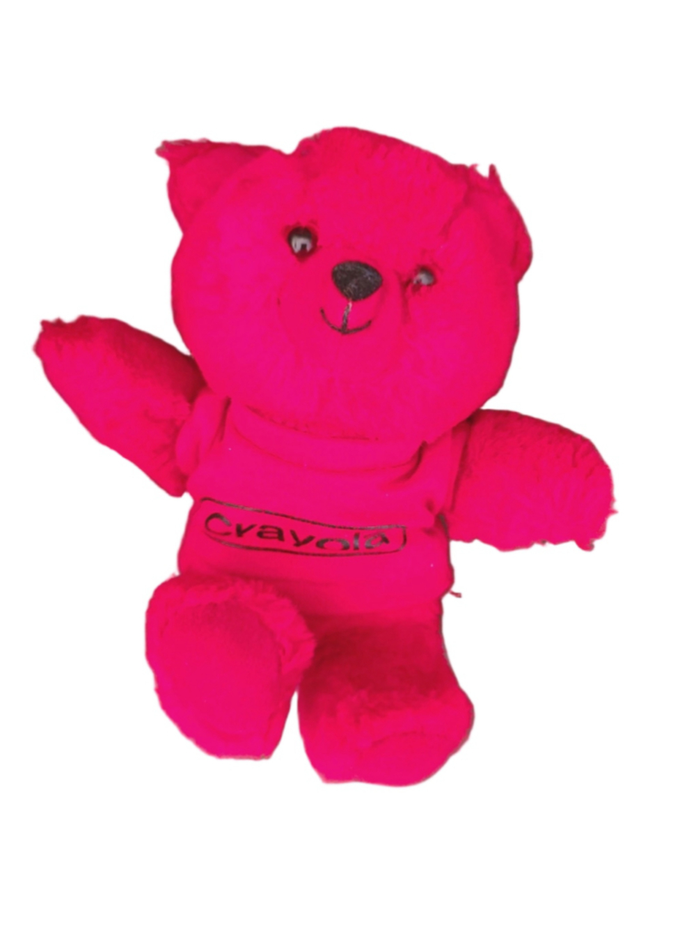 Vintage 1986 Crayola Red Teddy Bear Plush 7” Bright Red Shirt Stuffed Animal